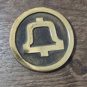 Vtg BTS 1978 BELL SYSTEM LOGO TELEPHONE COMPANIES Lineman BRASS USA BELT BUCKLE